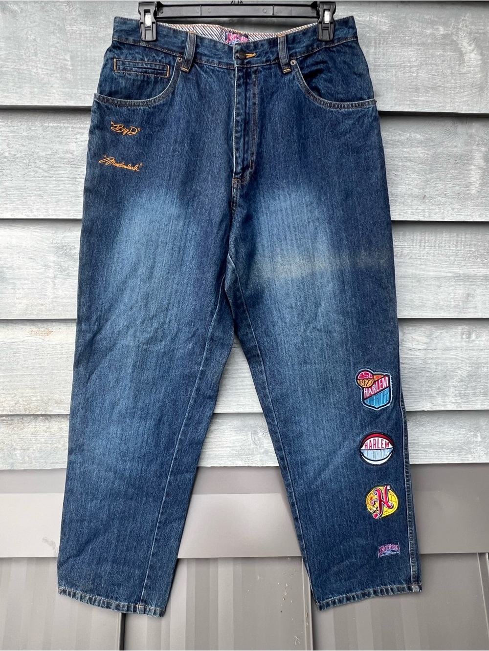 Vtg Platinum FUBU Jeans Men 34X34 Harlem Globetrotter Baggy Wide Y2K Hip Hop 90s